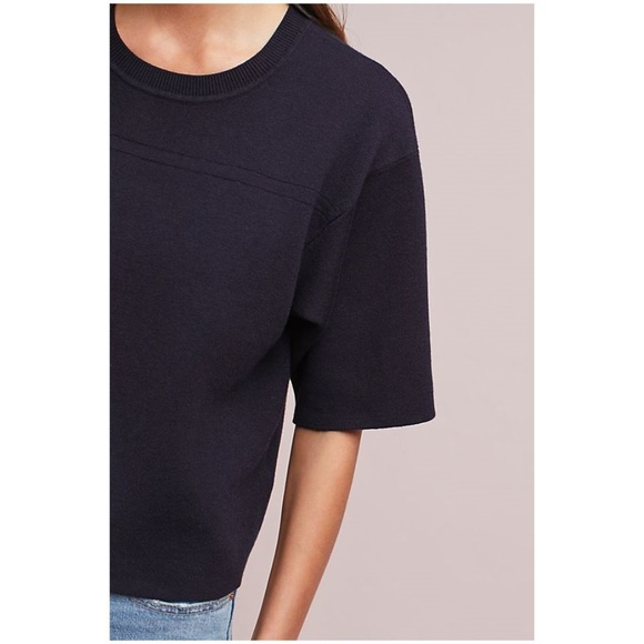 Anthro MOTH Navy Blue Romana Pullover Sweater Top - Picture 2 of 8